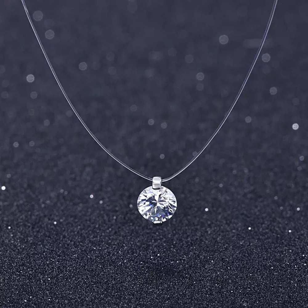 Crystal necklace with clear chain 925 link